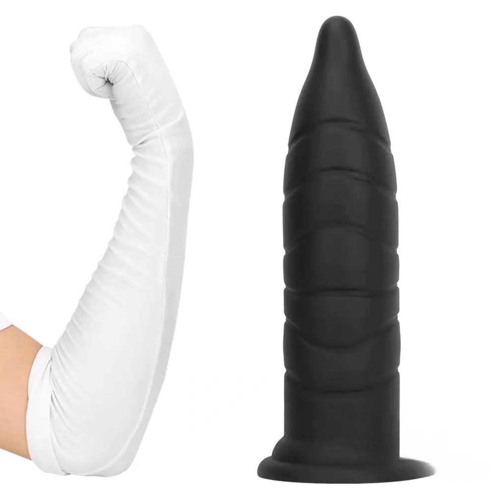 Black ribbed g-spot dildo, photo 3