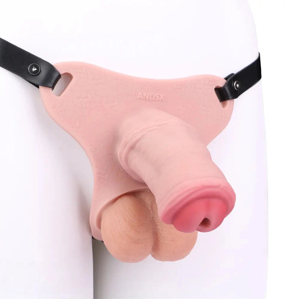 Black strap-on chastity dildo, photo 1