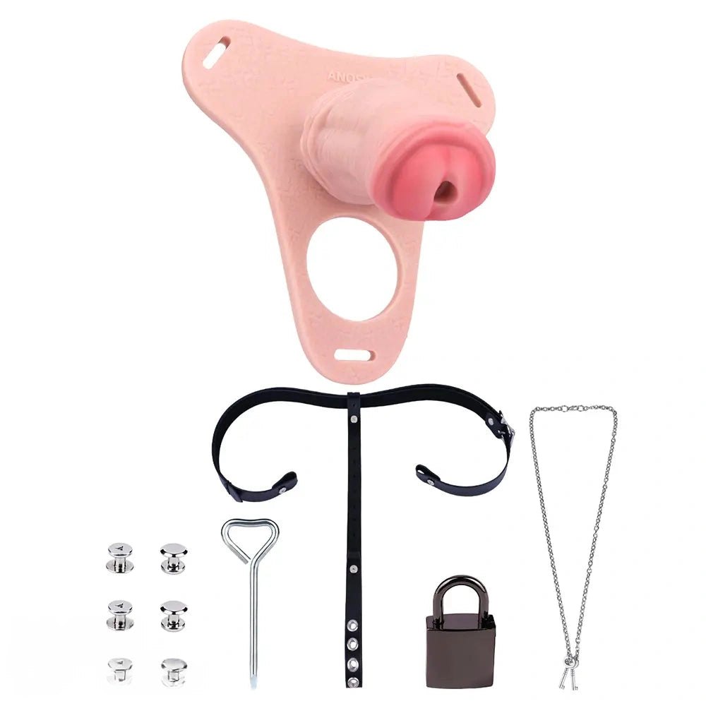 Black strap-on chastity dildo, photo 19