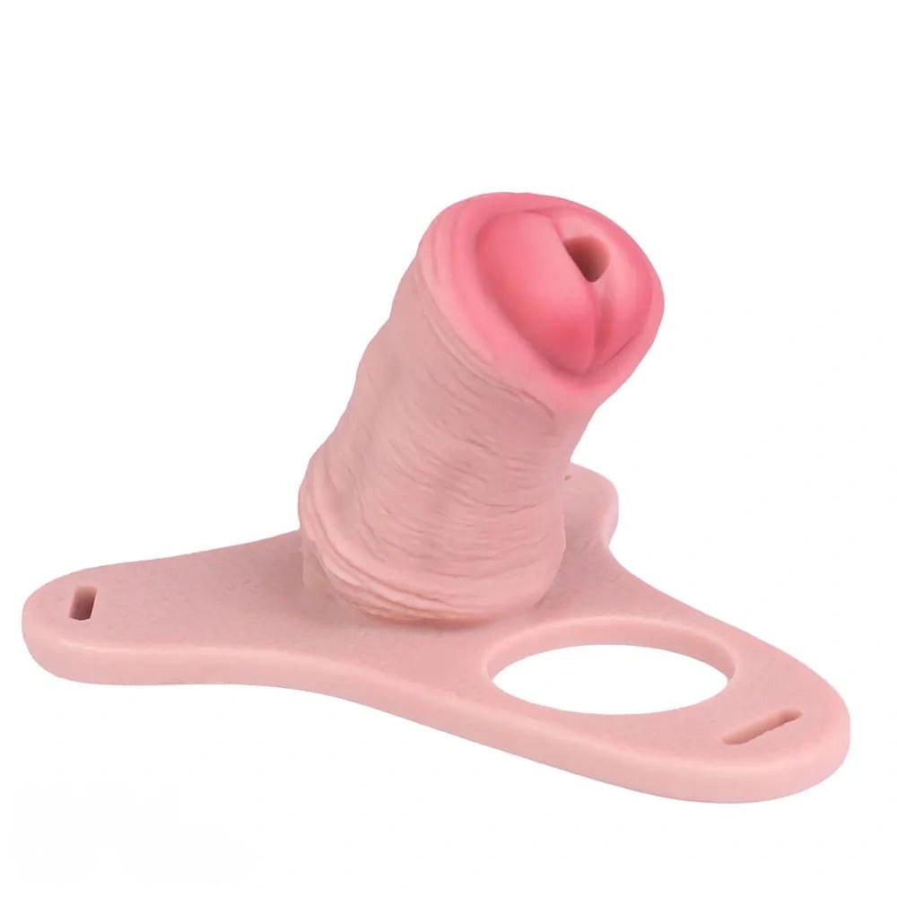 Black strap-on chastity dildo, photo 2