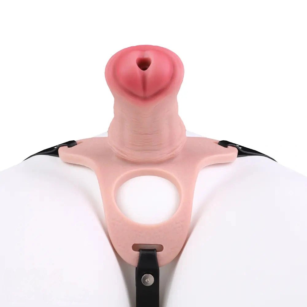 Black strap-on chastity dildo, photo 3