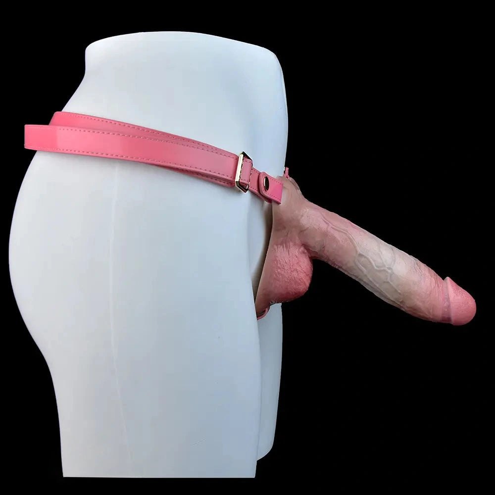 Pink flesh strap-on dildo