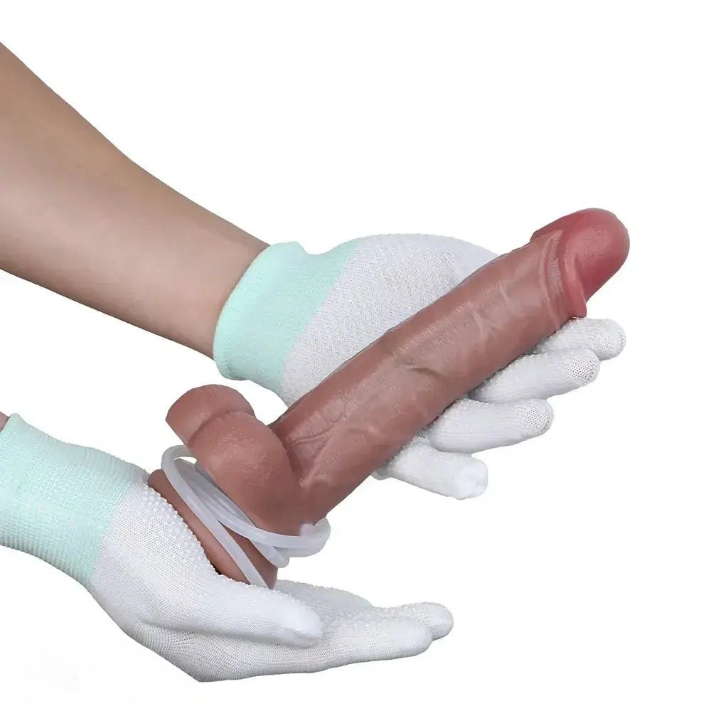 Flesh-tone silicone strap-on dildo, photo 12
