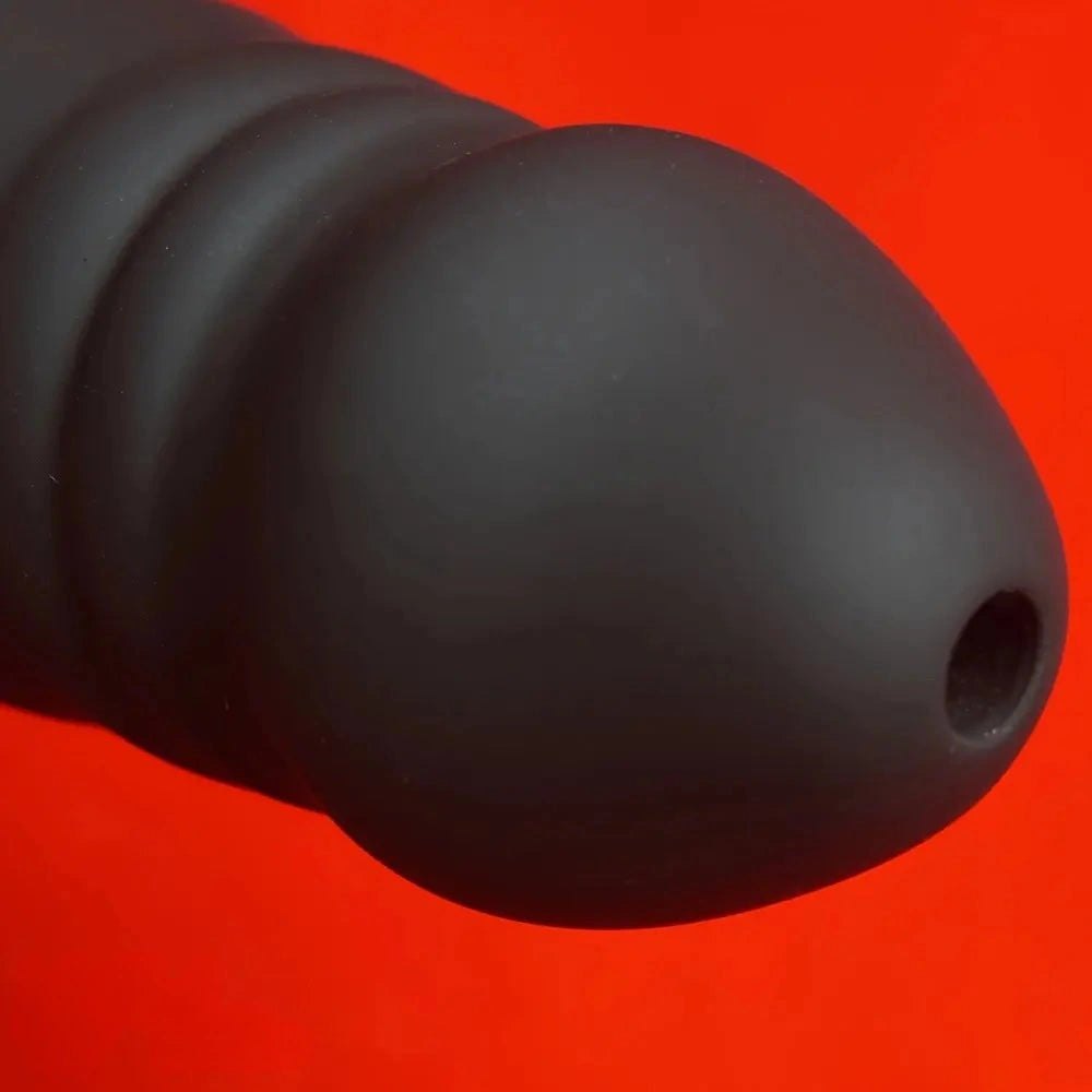 Black silicone strap on face gag, photo 6