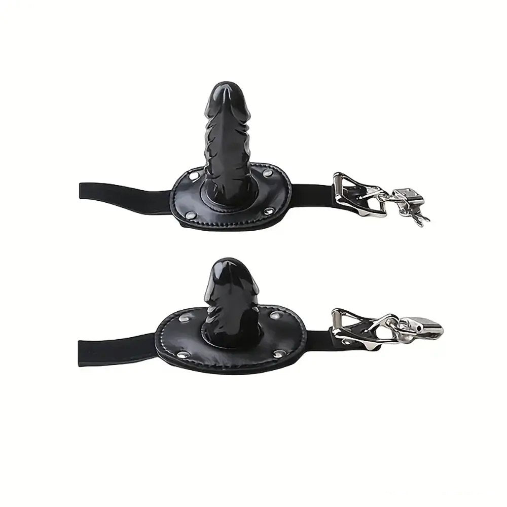 Black pvc face dildo gag pad, photo 1