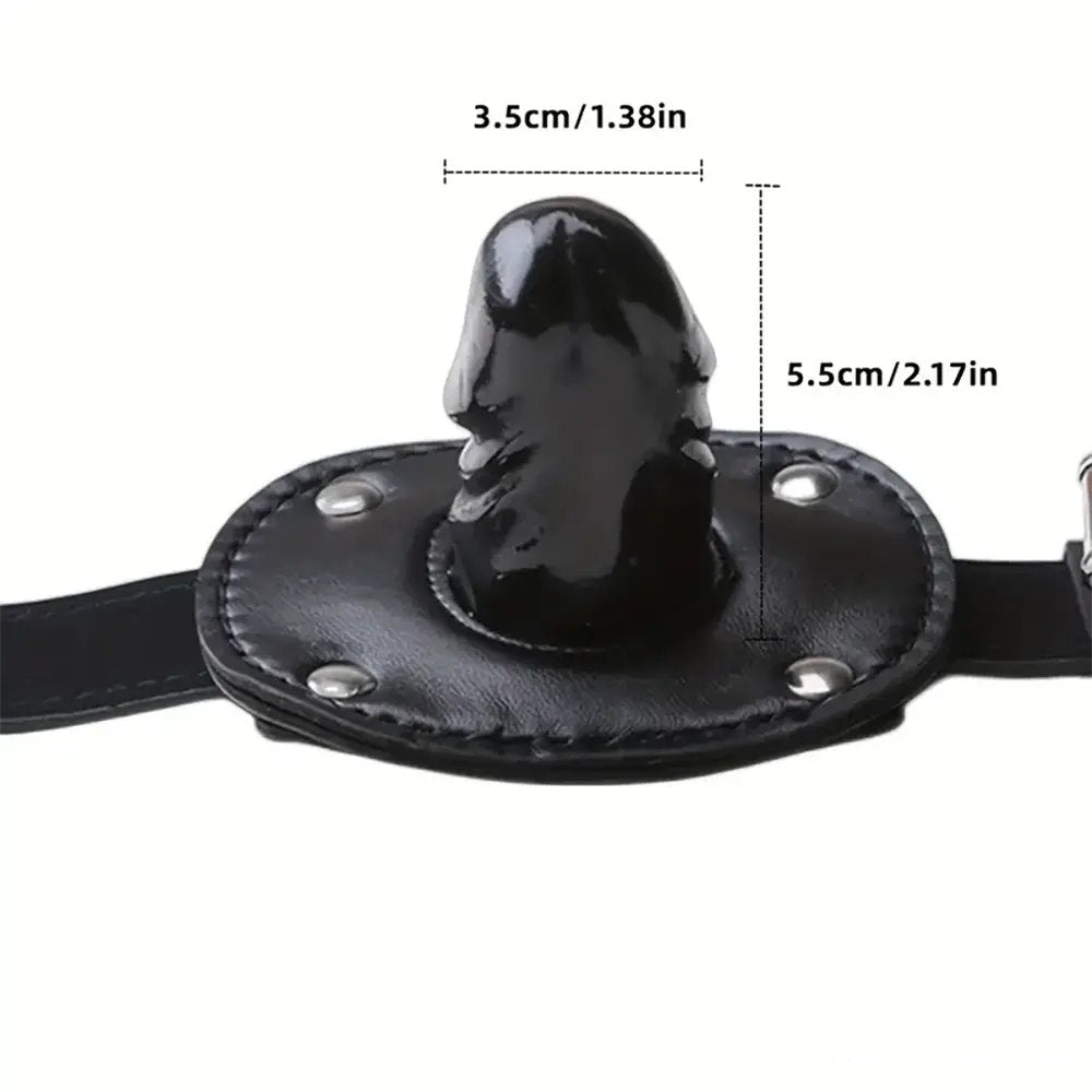 Black pvc face dildo gag pad, photo 10