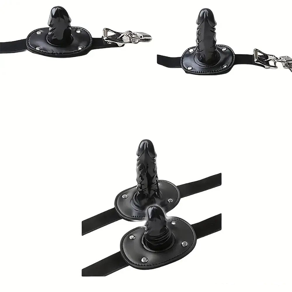 Black pvc face dildo gag pad, photo 2