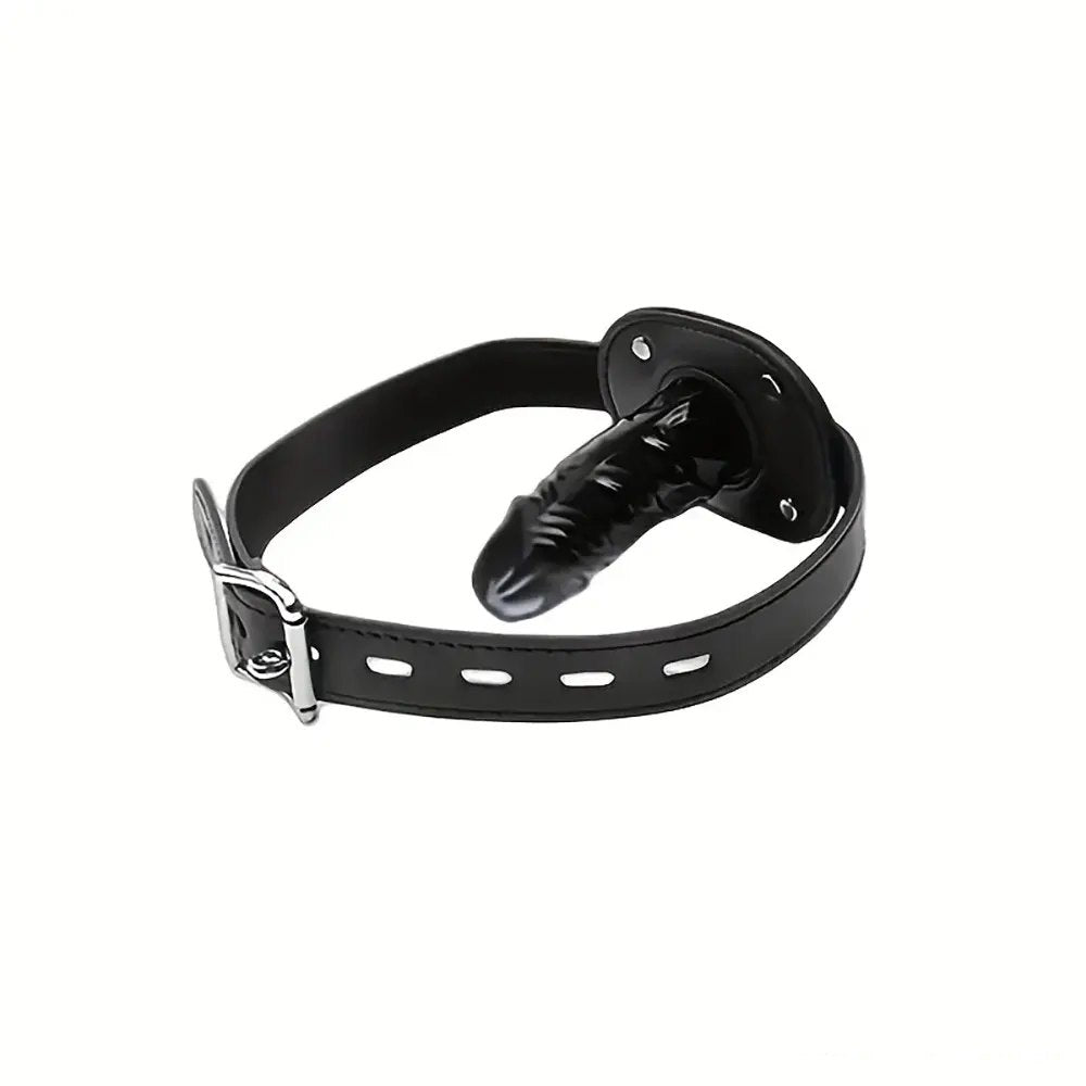 Black pvc face dildo gag pad, photo 4