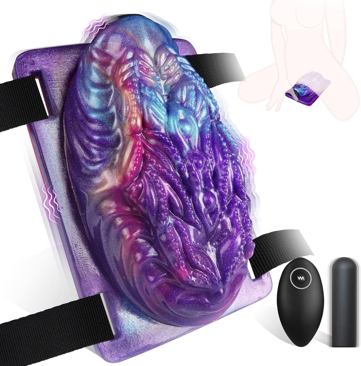 Purple textured wearable grinding vibrator, photo 1