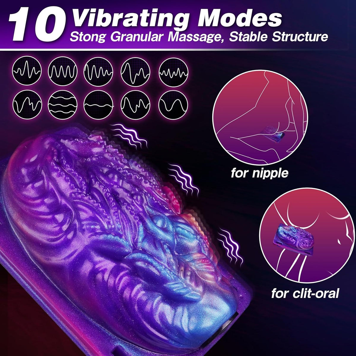 Purple textured wearable grinding vibrator, photo 2