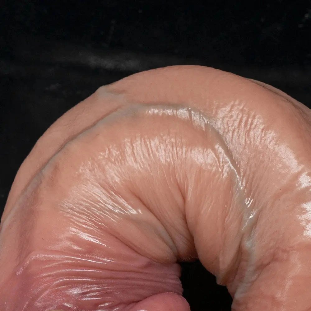 Flesh-tone silicone strap-on dildo with suction base, photo 11