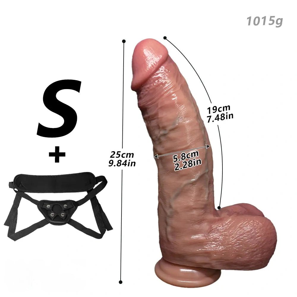 Flesh-tone silicone strap-on dildo with suction base, photo 19