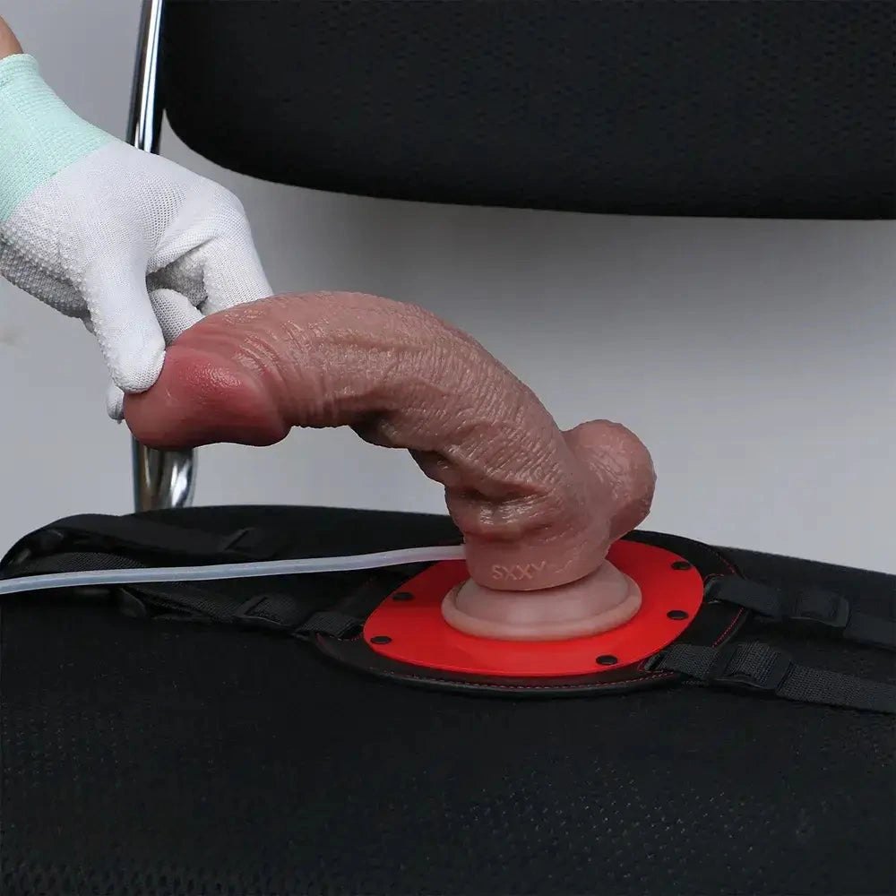 Flesh tone silicone strap-on dildo with harness, photo 13