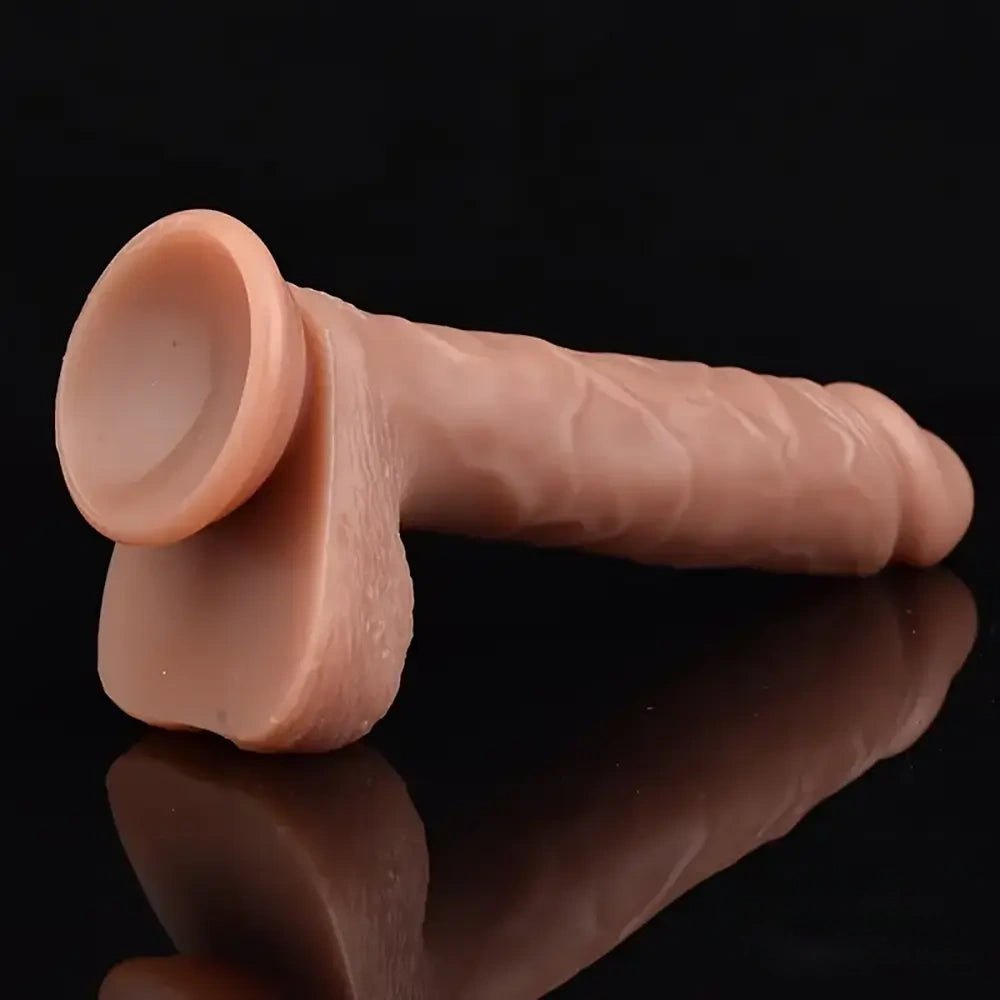 Flesh tone silicone strap-on dildo, photo 12