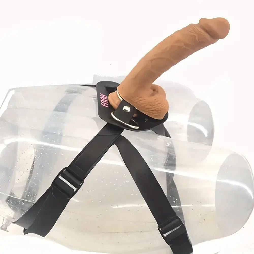 Flesh tone silicone strap-on dildo, photo 3