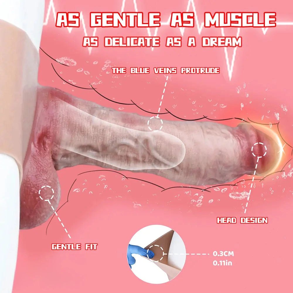 Flesh hollow silicone strap-on dildo, photo 2