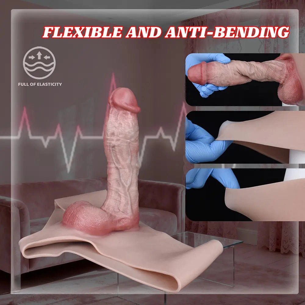Flesh hollow silicone strap-on dildo, photo 3