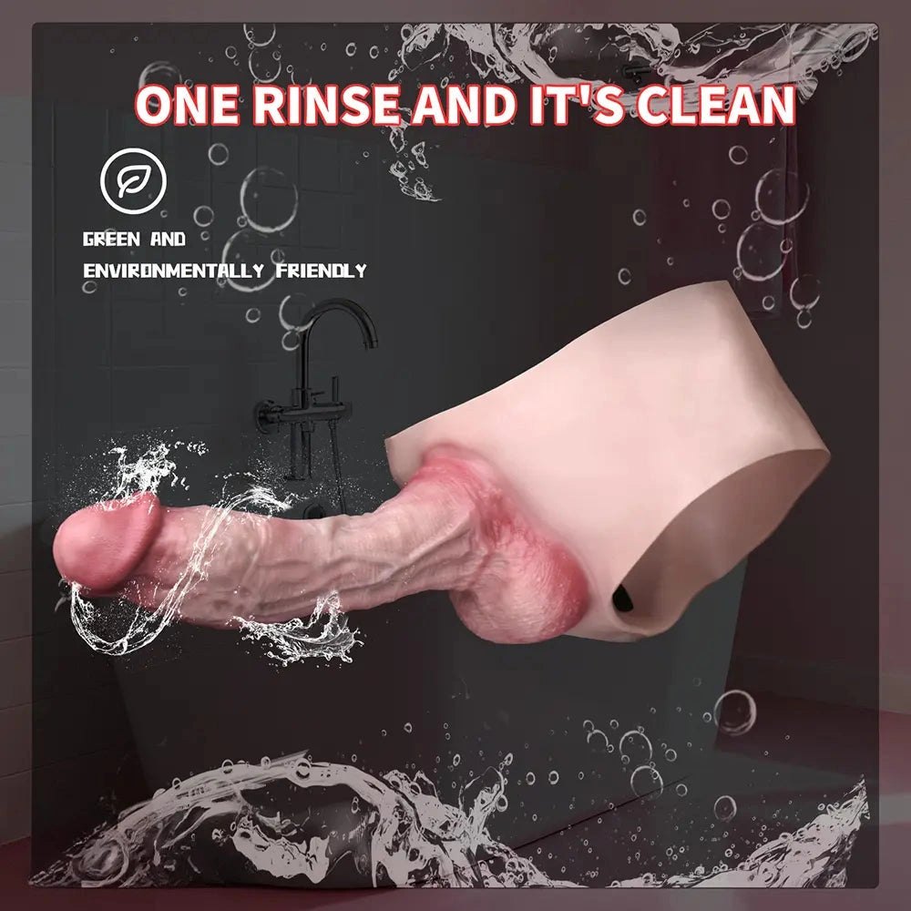 Flesh hollow silicone strap-on dildo, photo 4
