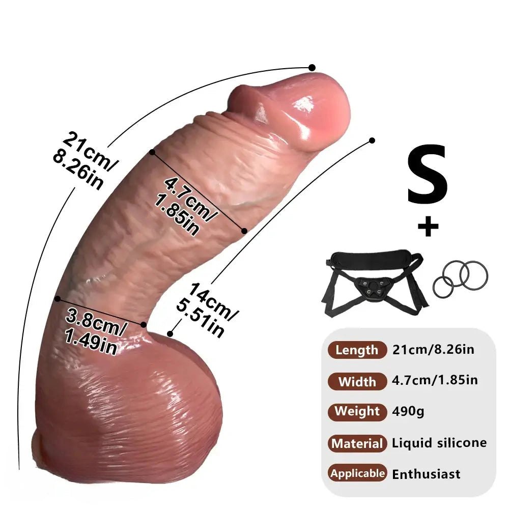 Flesh silicone strap-on dildo, photo 19