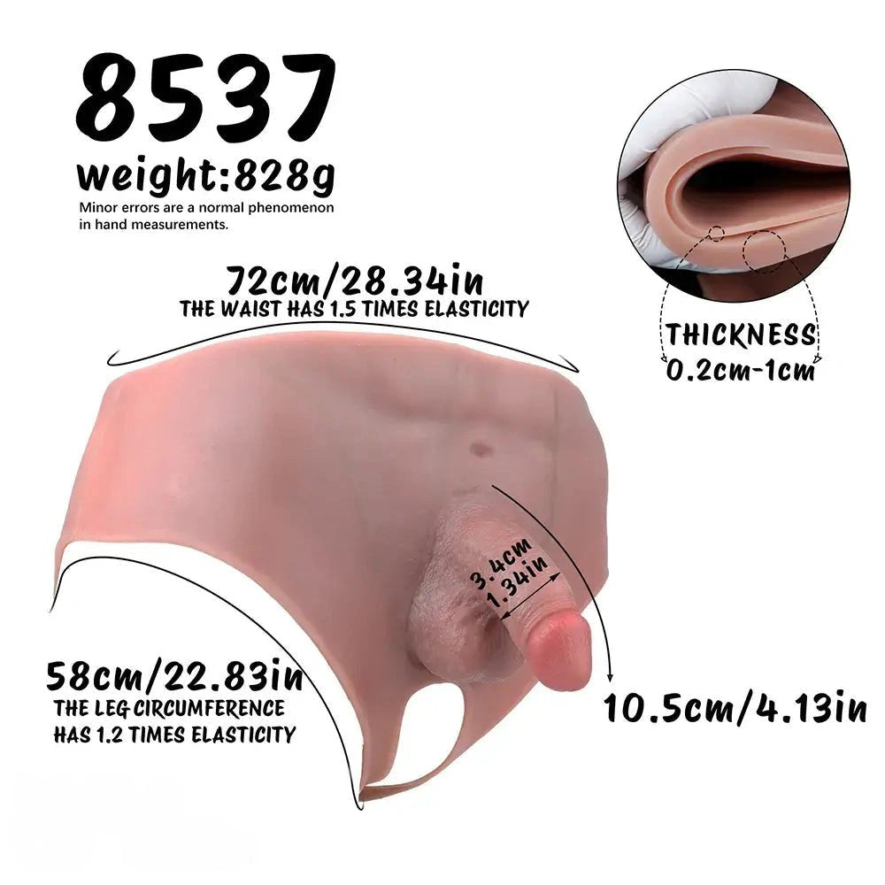 Flesh silicone strap-on panty with opening, photo 10