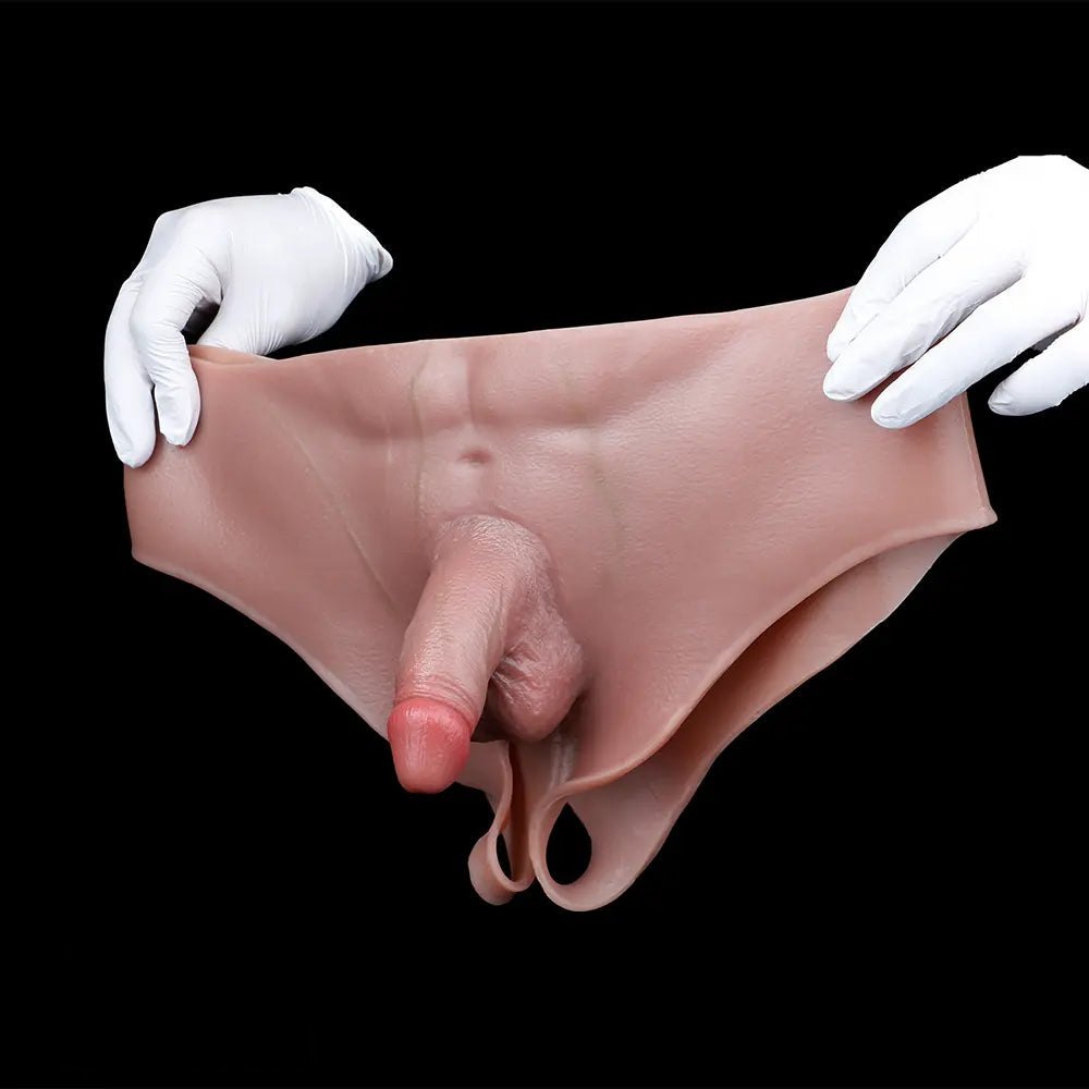 Flesh silicone strap-on panty with opening, photo 11