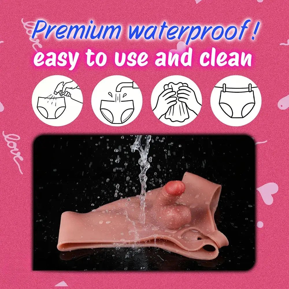 Flesh silicone strap-on panty with opening, photo 2