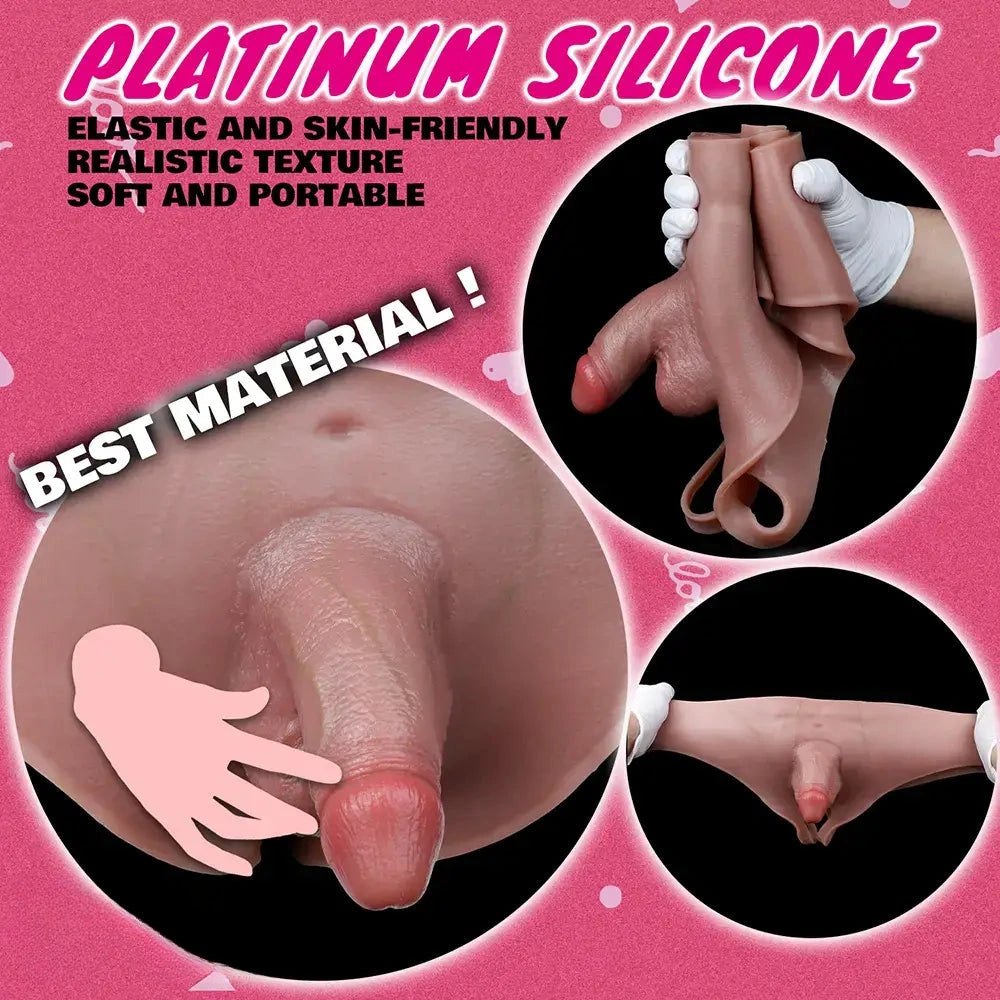 Flesh silicone strap-on panty with opening, photo 4