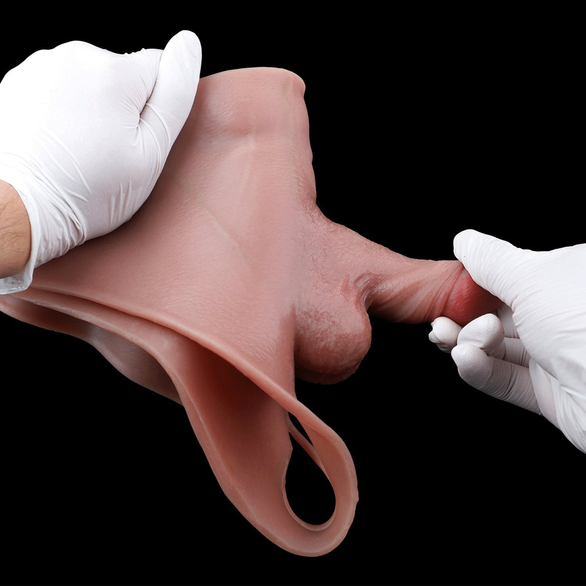 Flesh silicone strap-on panty with opening, photo 7