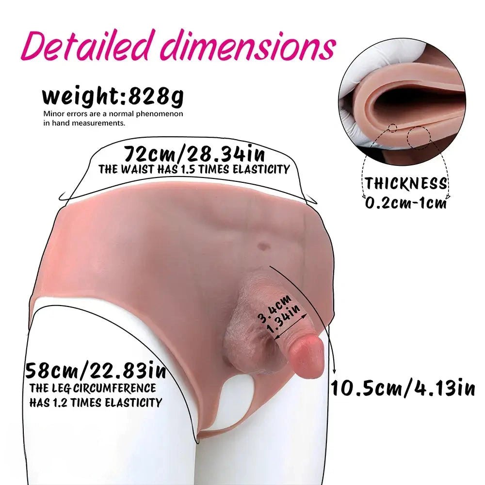 Flesh silicone strap-on panty with opening, photo 8