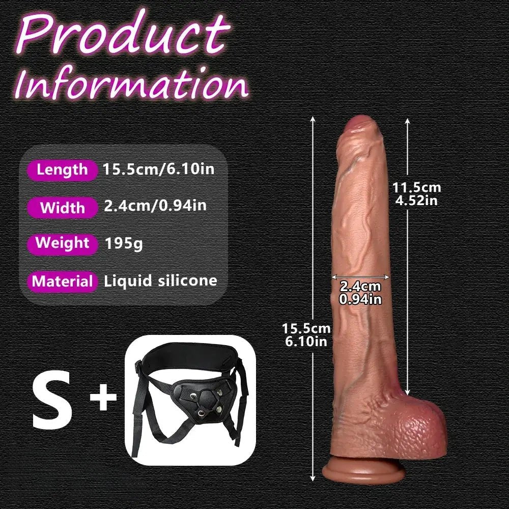 Flesh tone strap on realistic silicone dildo, photo 10