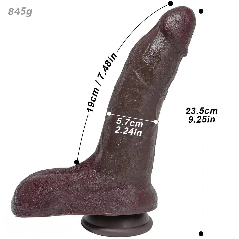 Coffee realistic silicone strap-on dildo