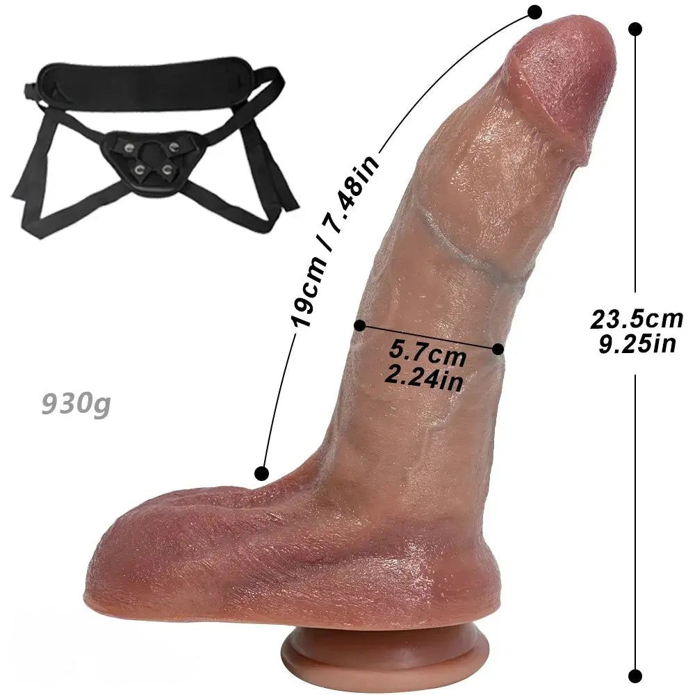Flesh realistic silicone strap-on dildo