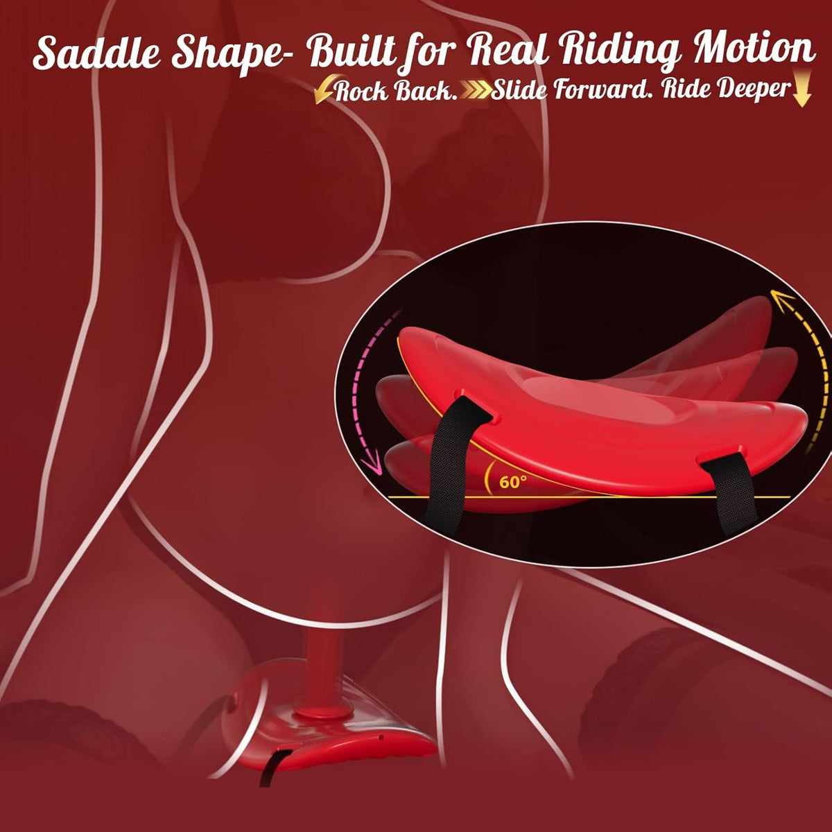 Red ABS saddle mounting plate for suction cup dildos, photo 2