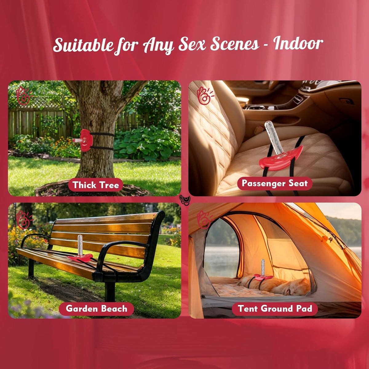 Red ABS saddle mounting plate for suction cup dildos, photo 4