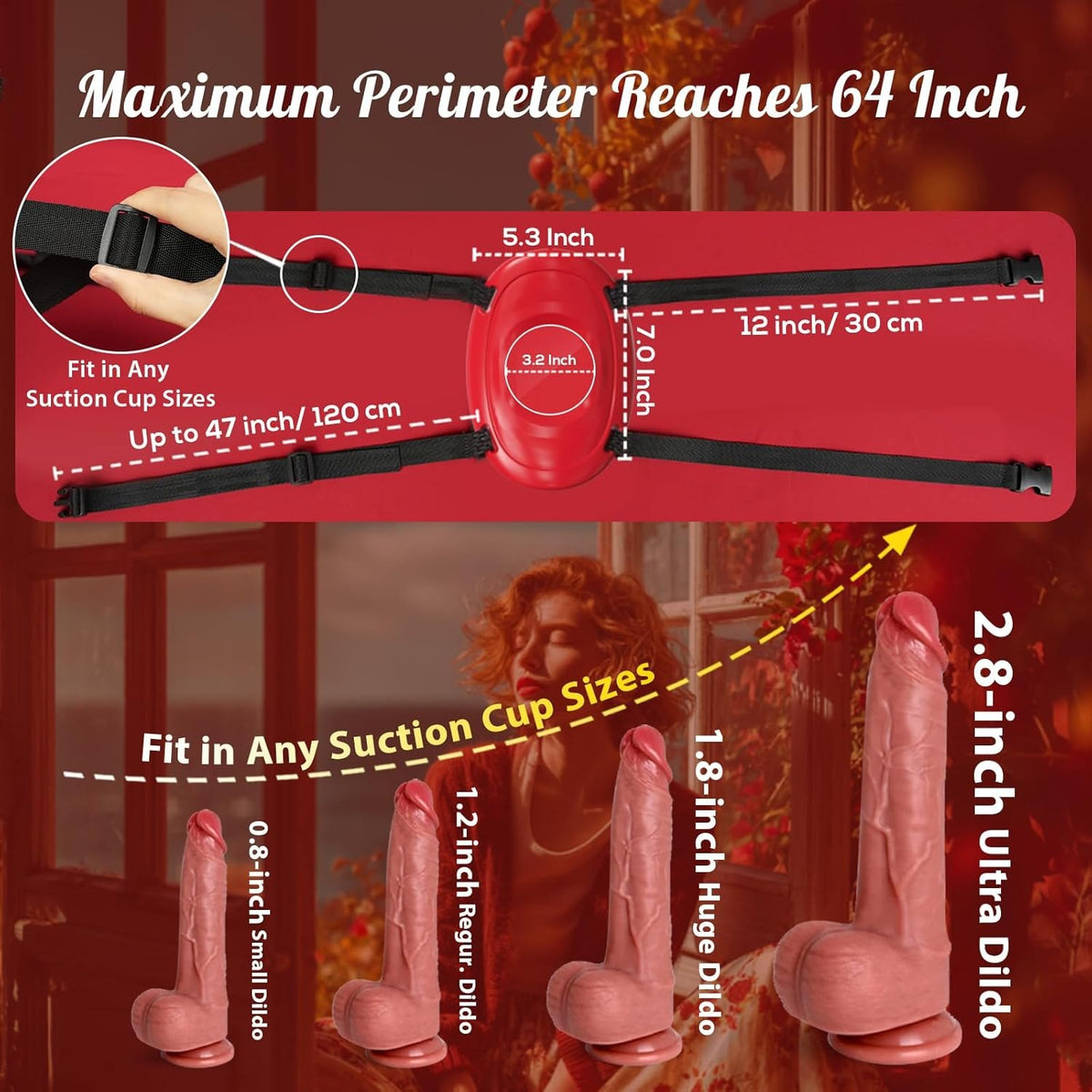Red ABS saddle mounting plate for suction cup dildos, photo 5