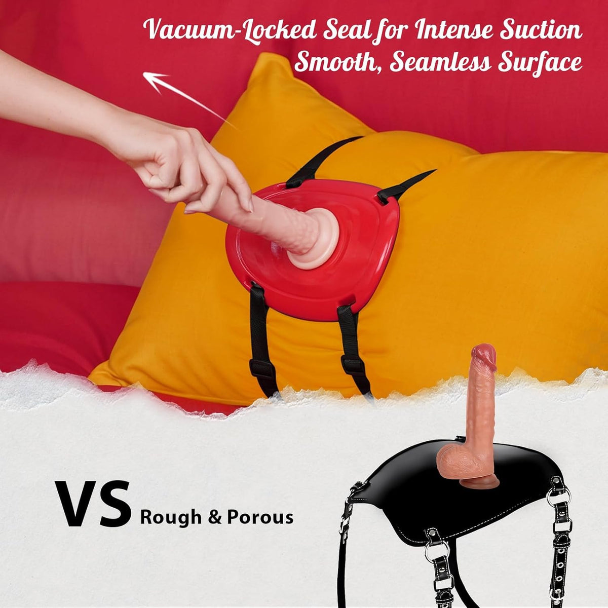 Red ABS saddle mounting plate for suction cup dildos, photo 6