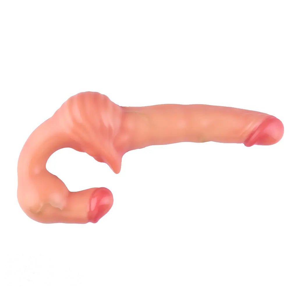 Flesh tone strapless double-ended silicone dildo, photo 11