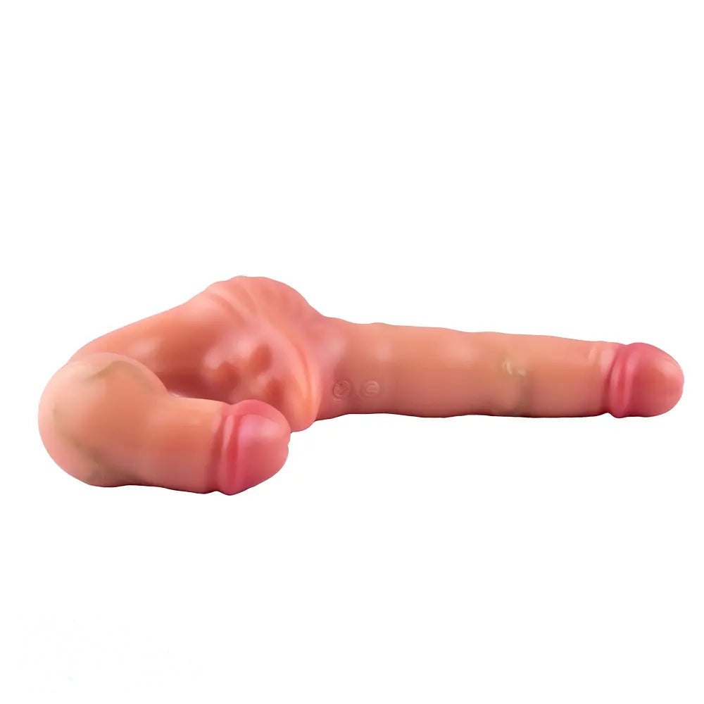 Flesh tone strapless double-ended silicone dildo, photo 15