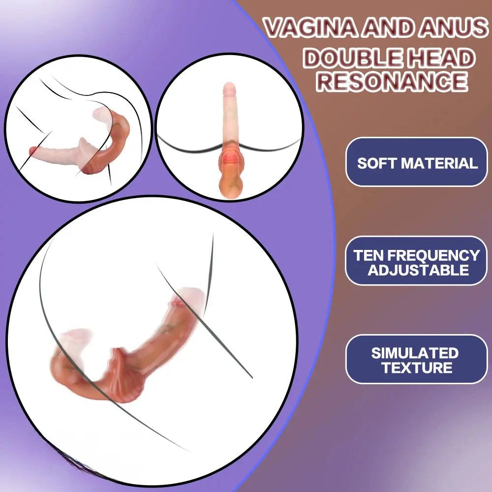 Flesh tone strapless double-ended silicone dildo, photo 4