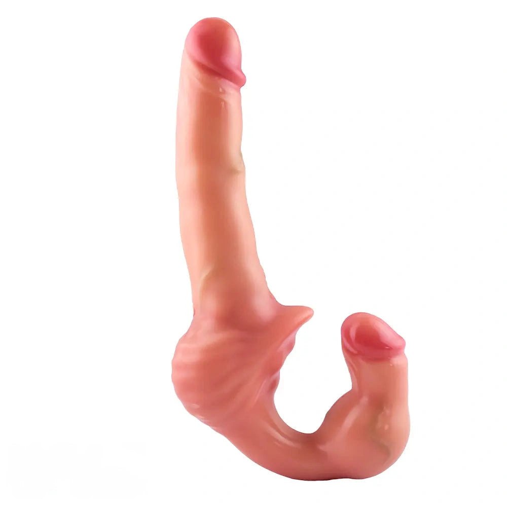 Flesh tone strapless double-ended silicone dildo, photo 6