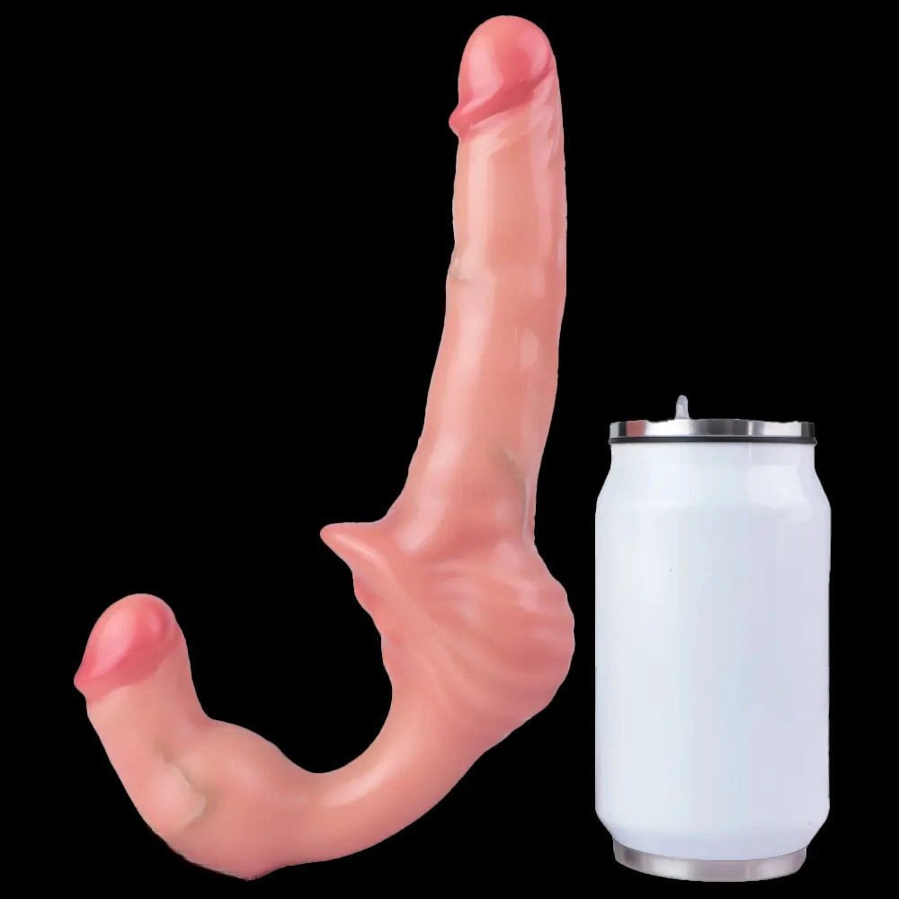 Flesh tone strapless double-ended silicone dildo, photo 9