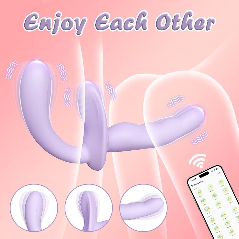 Purple strapless double-ended vibrator, photo 2