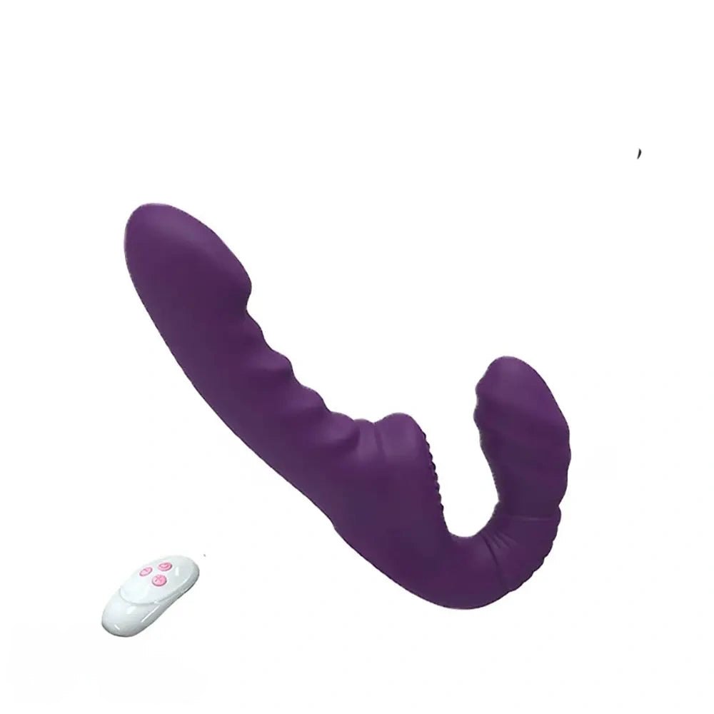 Purple double-ended strapless vibrator, photo 1