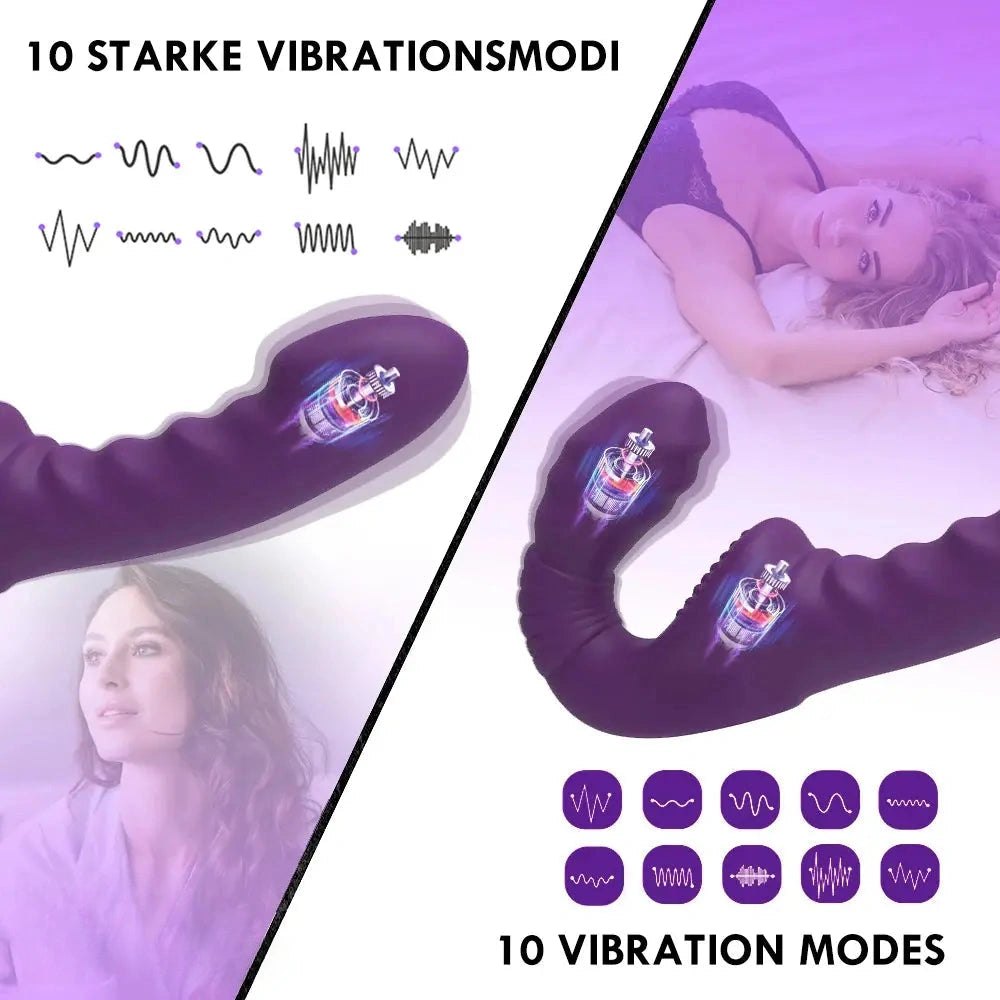 Purple double-ended strapless vibrator, photo 2
