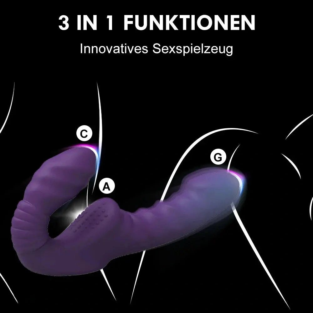 Purple double-ended strapless vibrator, photo 5