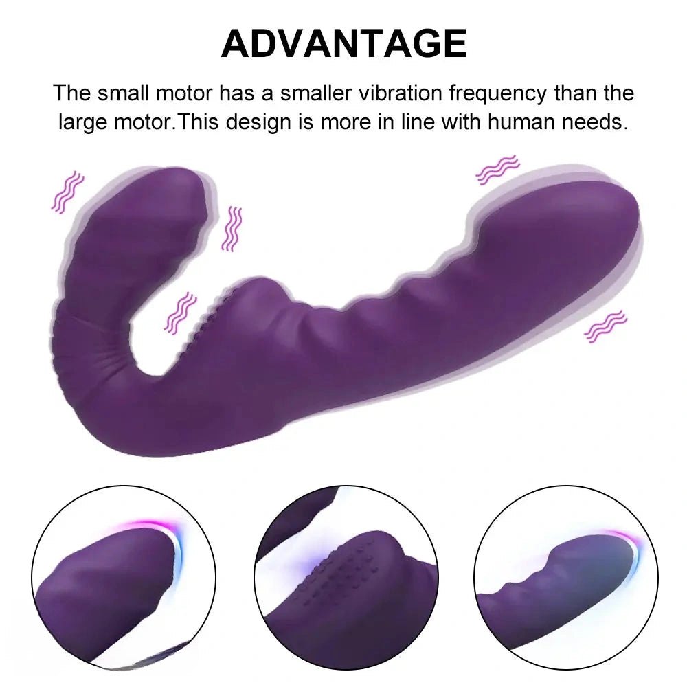 Purple double-ended strapless vibrator, photo 7