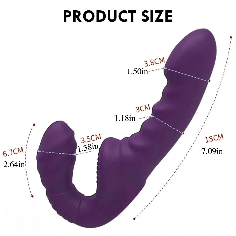 Purple double-ended strapless vibrator, photo 8