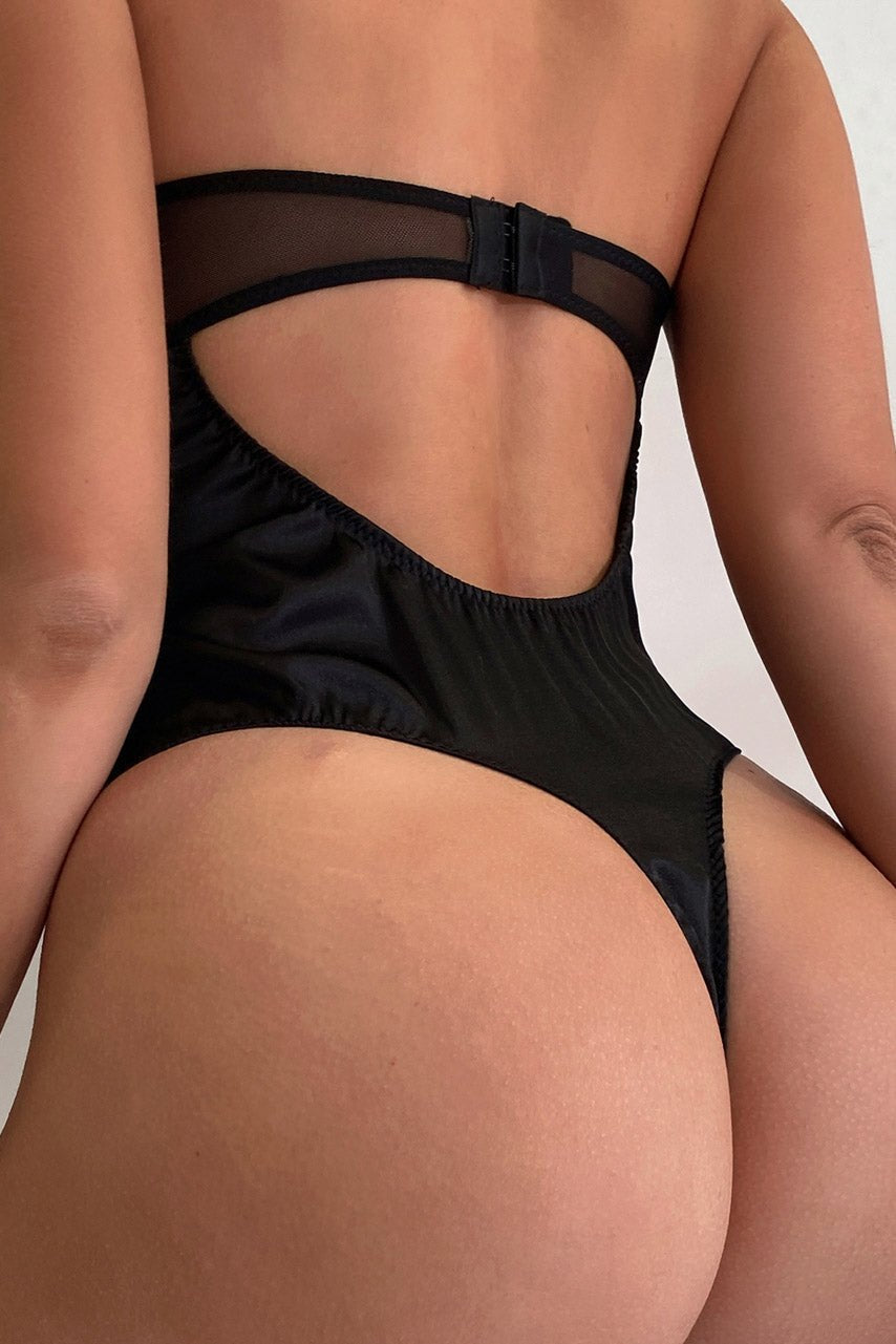Strapless satin lace teddy, photo 3