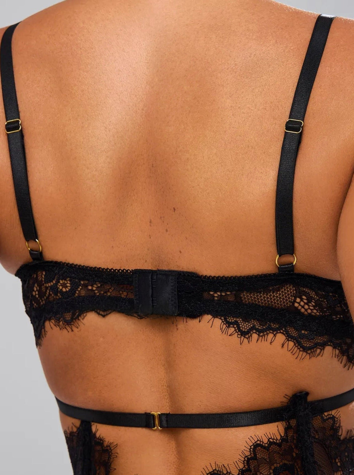 Strappy cage choker lace bra set, photo 5
