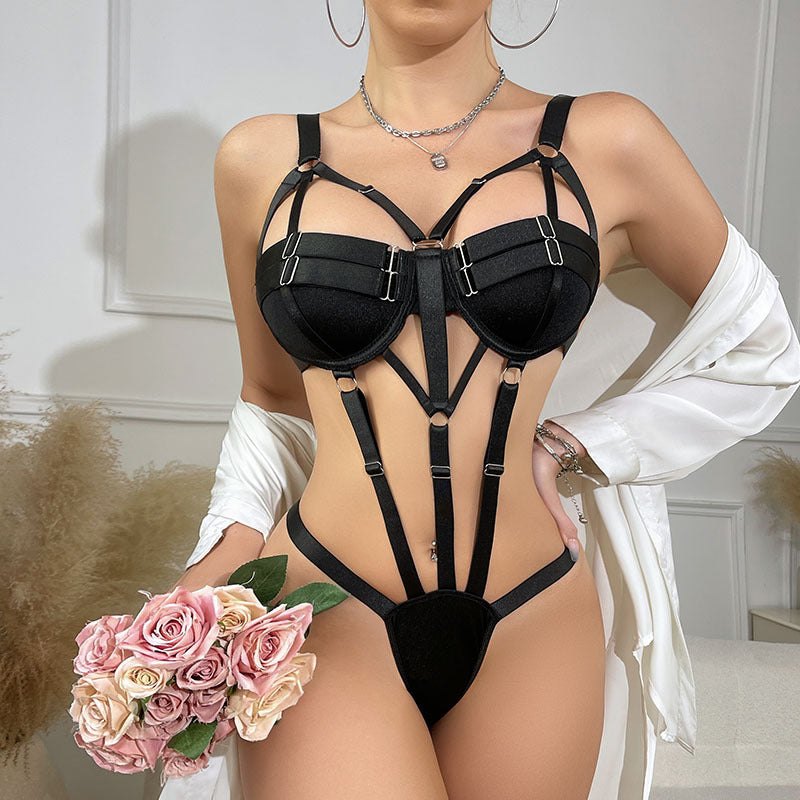 Strappy cage hollow out one piece bodysuit, photo 3